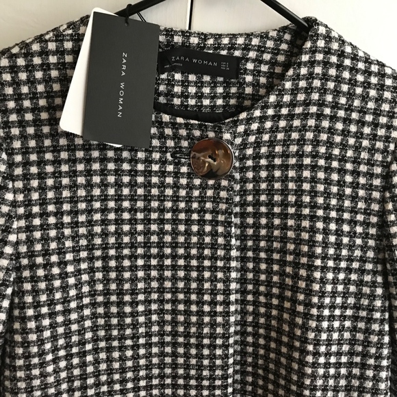 Zara Gingham Check Cardigan Jacket Fall 2017 - Picture 5 of 8